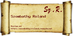 Szombathy Roland névjegykártya