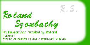 roland szombathy business card